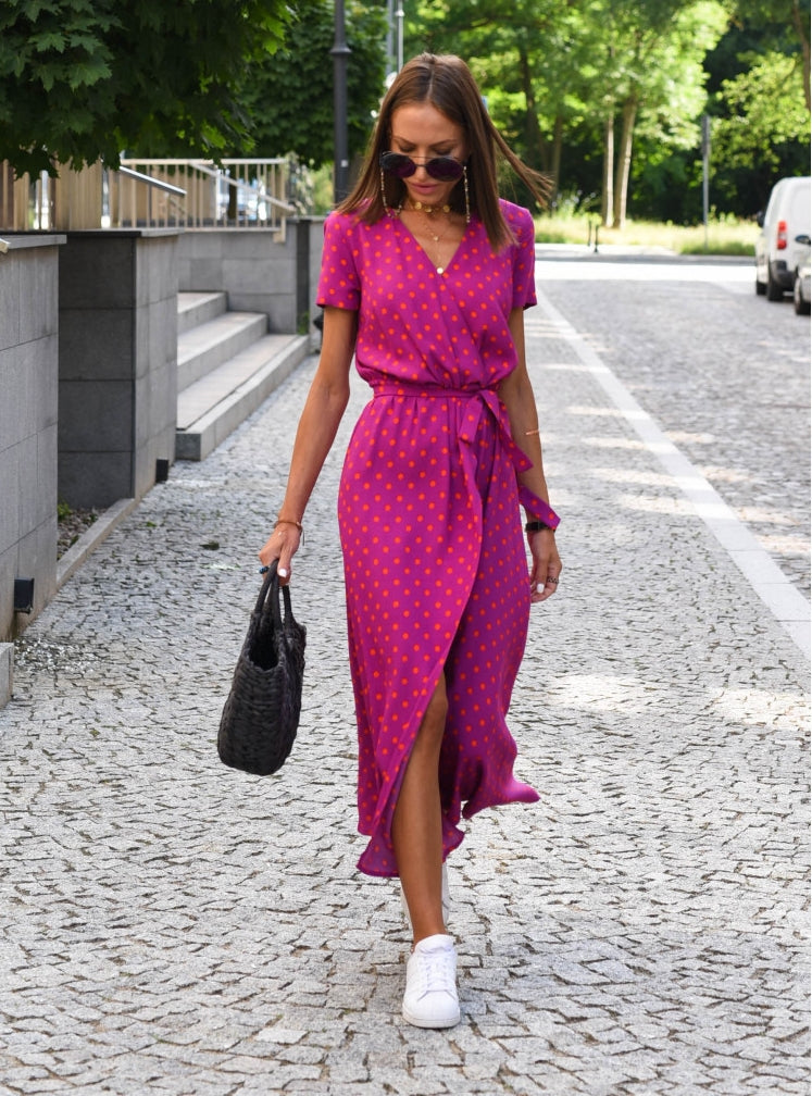 Bohemian printed wrap dress for everyday comfort