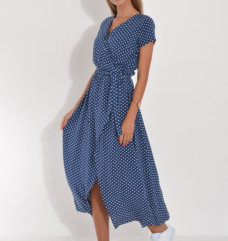 Bohemian printed wrap dress for everyday comfort