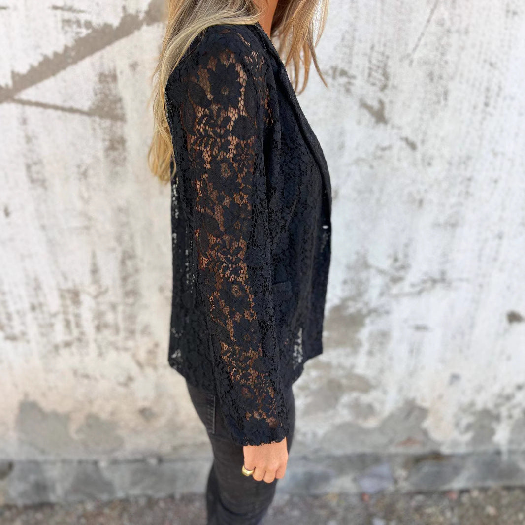 Lightweight and chic lace blazer jacket
