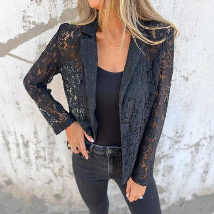 Lightweight and chic lace blazer jacket