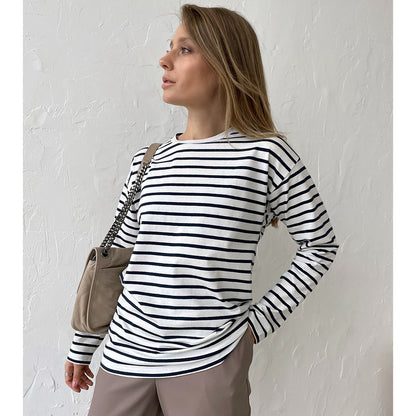 T-shirt Femme Rayé – Coton Doux & Coupe Décontractée