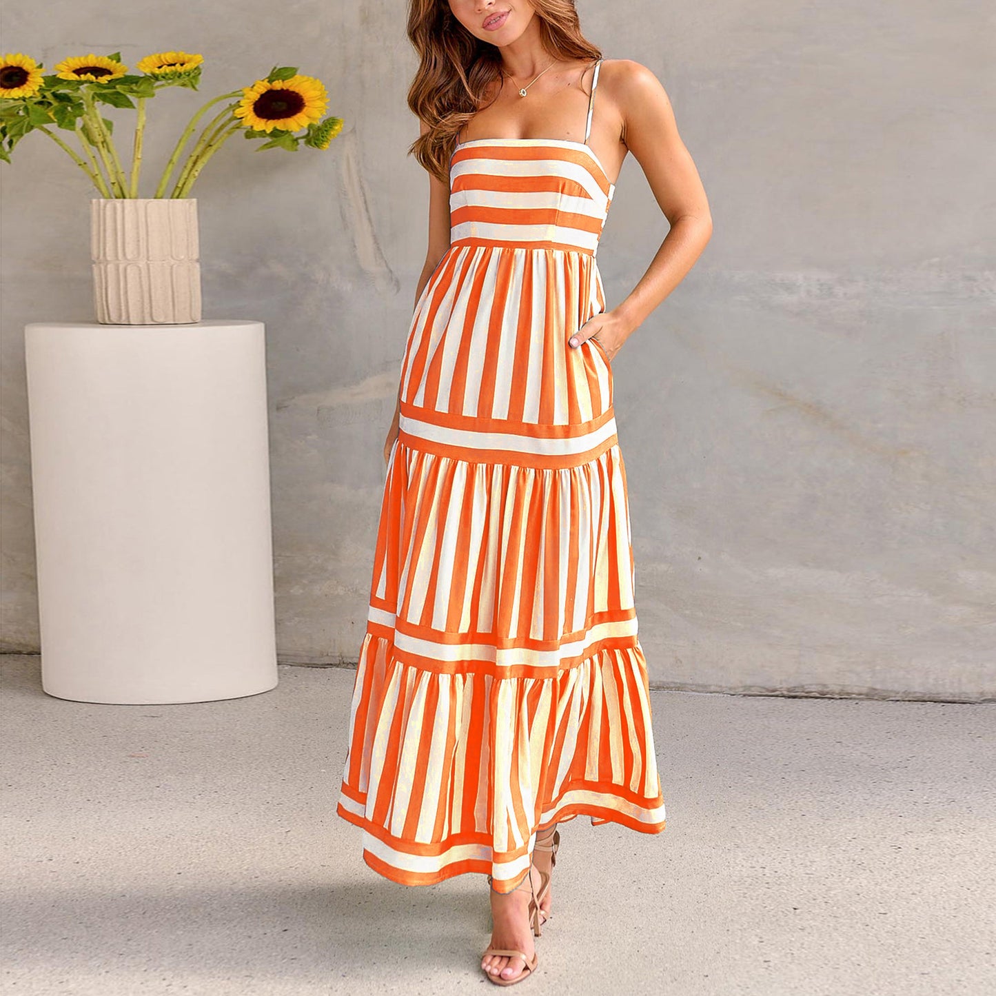 Ultra chic striped long dress
